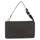 CELINE Macadam Accessory Pouch PVC Leather Black Gold Tone Auth ep15382A-2