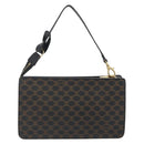 CELINE Macadam Accessory Pouch PVC Leather Black Gold Tone Auth ep15382A-3
