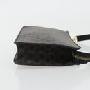 CELINE Macadam Accessory Pouch PVC Leather Black Gold Tone Auth ep15382A-4
