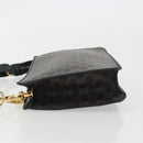 CELINE Macadam Accessory Pouch PVC Leather Black Gold Tone Auth ep15382A-5
