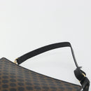CELINE Macadam Accessory Pouch PVC Leather Black Gold Tone Auth ep15382A-8