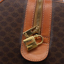 CELINE Macadam Boston Bag PVC Leather Brown Gold Tone Auth ep15384A-14