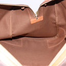 CELINE Macadam Boston Bag PVC Leather Brown Gold Tone Auth ep15384A-20