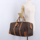 CELINE Macadam Boston Bag PVC Leather Brown Gold Tone Auth ep15384A-24
