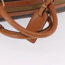 CELINE Macadam Boston Bag PVC Leather Brown Gold Tone Auth ep15384A-7