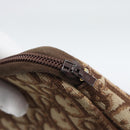 Christian Dior Trotter Canvas Pouch Brown Gold Tone Auth ep15385-9
