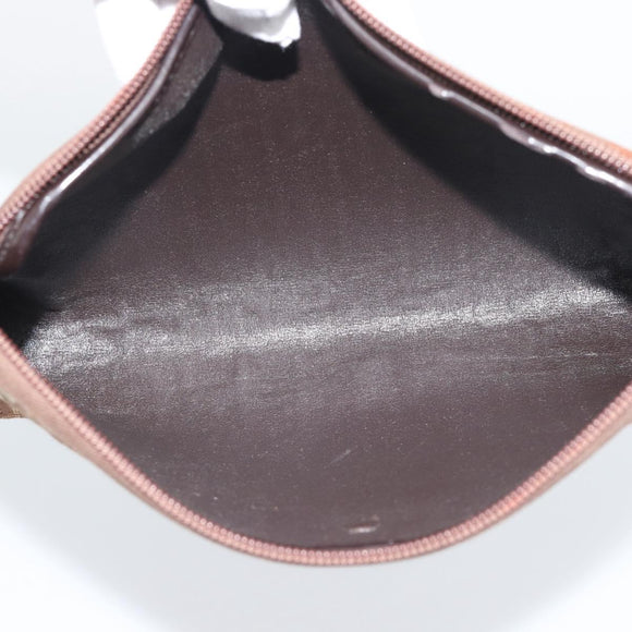 Christian Dior Trotter Canvas Pouch Brown Gold Tone Auth ep15385