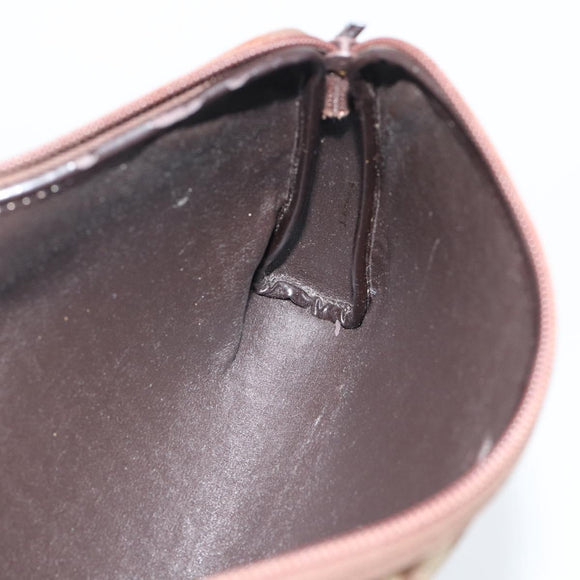 Christian Dior Trotter Canvas Pouch Brown Gold Tone Auth ep15385