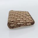 Christian Dior Trotter Canvas Pouch Brown Gold Tone Auth ep15385-5