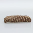 Christian Dior Trotter Canvas Pouch Brown Gold Tone Auth ep15385-7
