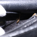 GUCCI Bamboo Hand Bag Leather Black Gold Tone Auth ep15386-21