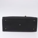 GUCCI Bamboo Hand Bag Leather Black Gold Tone Auth ep15386-5