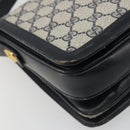 GUCCI GG Supreme Shoulder Bag PVC Leather Navy Gold Tone Auth ep15387-16