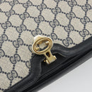 GUCCI GG Supreme Shoulder Bag PVC Leather Navy Gold Tone Auth ep15387-17