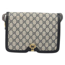 GUCCI GG Supreme Shoulder Bag PVC Leather Navy Gold Tone Auth ep15387-13