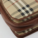 Burberrys Nova Check Shoulder Bag PVC Leather Beige Gold Tone Auth ep15388-16