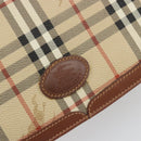 Burberrys Nova Check Shoulder Bag PVC Leather Beige Gold Tone Auth ep15388-17