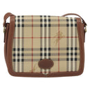 Burberrys Nova Check Shoulder Bag PVC Leather Beige Gold Tone Auth ep15388-13