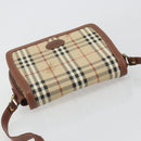 Burberrys Nova Check Shoulder Bag PVC Leather Beige Gold Tone Auth ep15388-6
