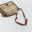 Burberrys Nova Check Shoulder Bag PVC Leather Beige Gold Tone Auth ep15388-7