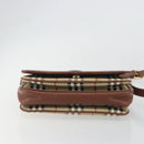 Burberrys Nova Check Shoulder Bag PVC Leather Beige Gold Tone Auth ep15388-5