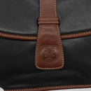CELINE Shoulder Bag Leather Black Brown Auth ep15389-17