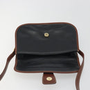 CELINE Shoulder Bag Leather Black Brown Auth ep15389-10