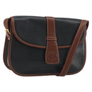 CELINE Shoulder Bag Leather Black Brown Auth ep15389-1