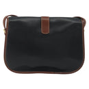 CELINE Shoulder Bag Leather Black Brown Auth ep15389-2