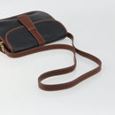 CELINE Shoulder Bag Leather Black Brown Auth ep15389-7