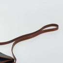 CELINE Shoulder Bag Leather Black Brown Auth ep15389-8
