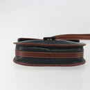 CELINE Shoulder Bag Leather Black Brown Auth ep15389-5