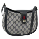 GUCCI GG Supreme Shoulder Bag PVC Leather Navy Gold Tone Auth ep15390-1