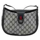 GUCCI GG Supreme Shoulder Bag PVC Leather Navy Gold Tone Auth ep15390-13