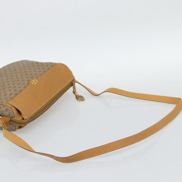 GUCCI Micro GG Shoulder Bag PVC Leather Beige Gold Tone 01 37 4001 Auth ep15391