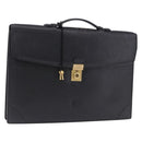 LOEWE Business Bag Leather Black Gold Tone Auth ep15399-1