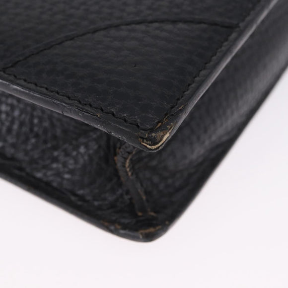 LOEWE Business Bag Leather Black Gold Tone Auth ep15399