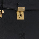 LOEWE Business Bag Leather Black Gold Tone Auth ep15399-18