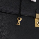 LOEWE Business Bag Leather Black Gold Tone Auth ep15399-10