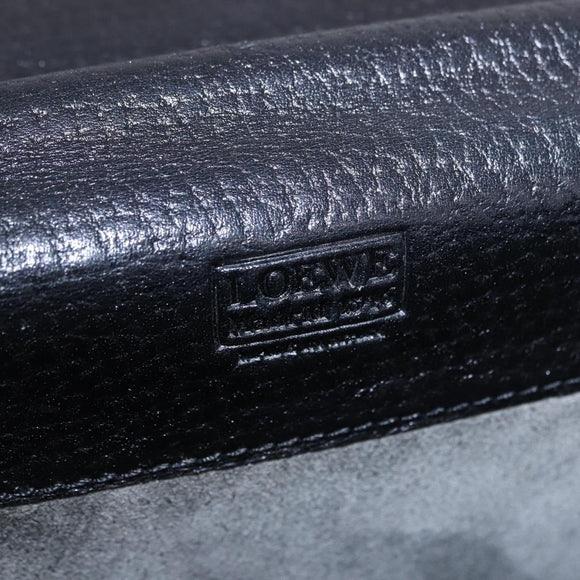 LOEWE Business Bag Leather Black Gold Tone Auth ep15399