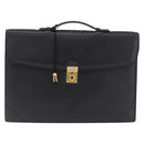 LOEWE Business Bag Leather Black Gold Tone Auth ep15399-13