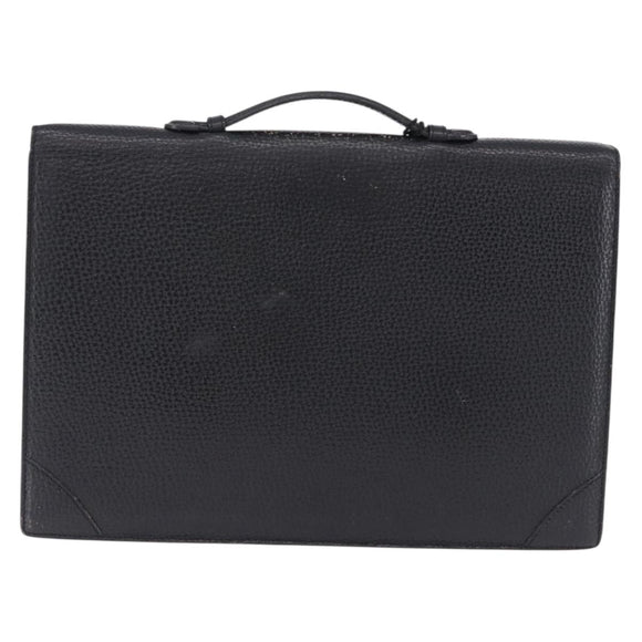 LOEWE Business Bag Leather Black Gold Tone Auth ep15399