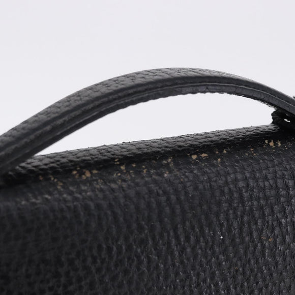 LOEWE Business Bag Leather Black Gold Tone Auth ep15399