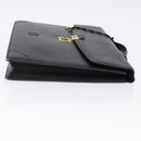 LOEWE Business Bag Leather Black Gold Tone Auth ep15399-4