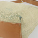 CELINE C Macadam Hand Bag Suede Beige Gold Tone Auth ep15402-17