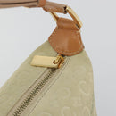 CELINE C Macadam Hand Bag Suede Beige Gold Tone Auth ep15402-18