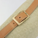 CELINE C Macadam Hand Bag Suede Beige Gold Tone Auth ep15402-10