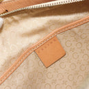 CELINE C Macadam Hand Bag Suede Beige Gold Tone Auth ep15402-19