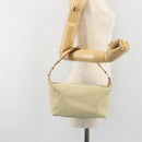 CELINE C Macadam Hand Bag Suede Beige Gold Tone Auth ep15402-23