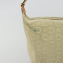 CELINE C Macadam Hand Bag Suede Beige Gold Tone Auth ep15402-3
